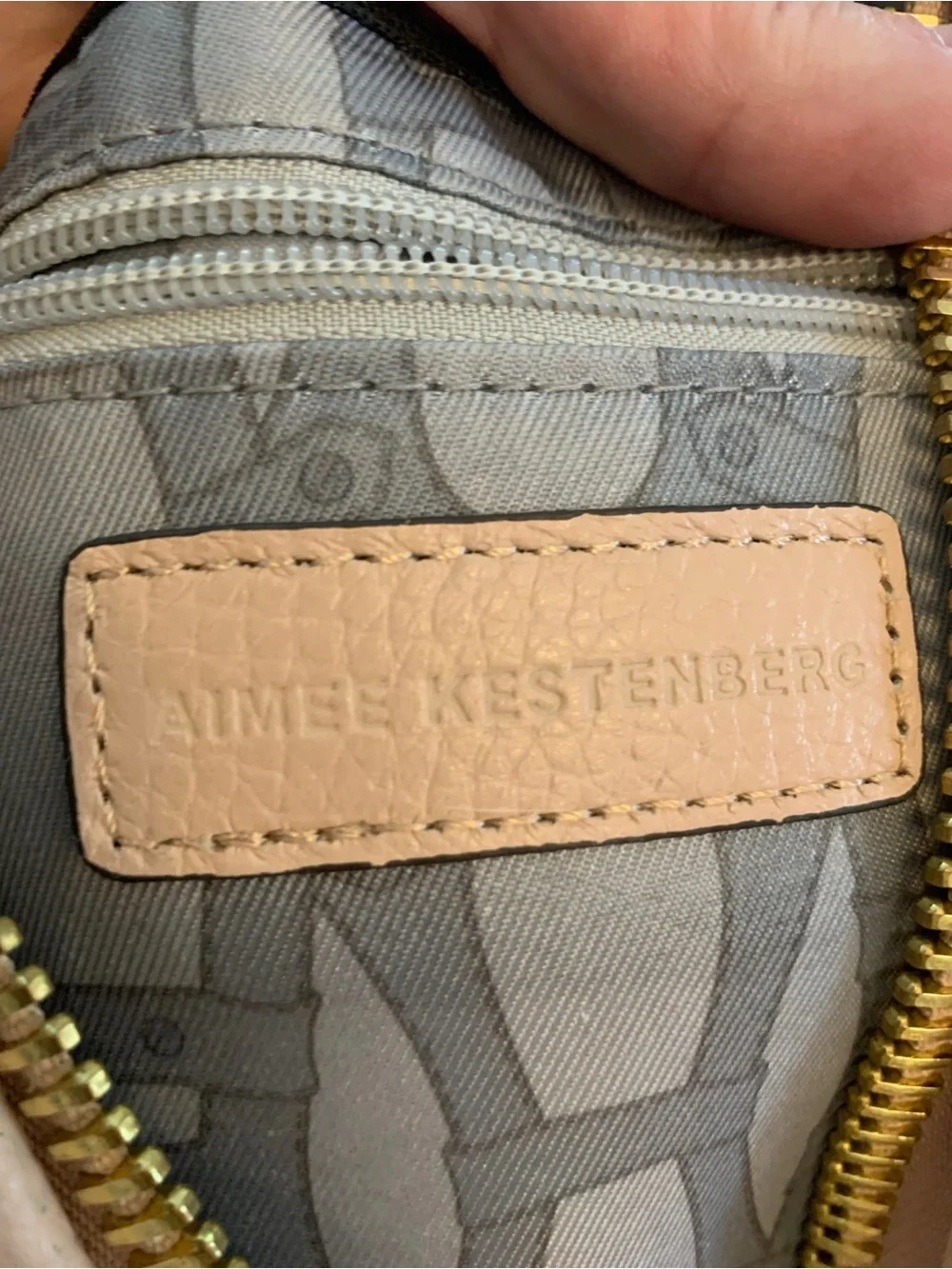 Aimee Kestenberg Tamitha Pink/Cream Leather Backpack with Gold Zip Detail NWOT